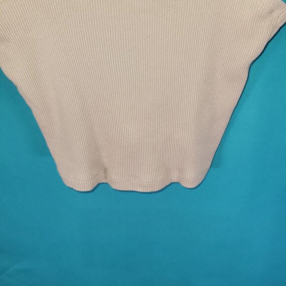 Ribbed Cotton Aerie Womens Square Neck Crop Top Adjustable Straps Size Small Pet - Picture 4 of 6